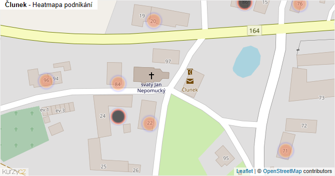 Člunek - mapa podnikání