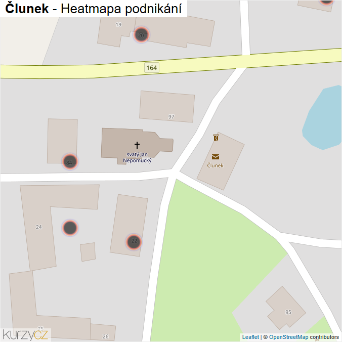 Mapa Člunek - Firmy v obci.