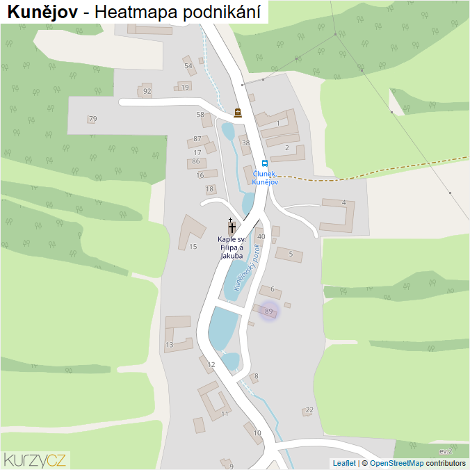 Mapa Kunějov - Firmy v části obce.