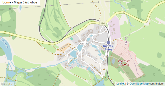 Lomy - mapa části obce