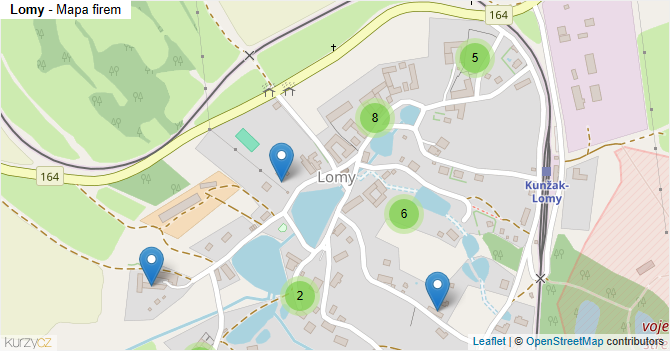 Lomy - mapa firem