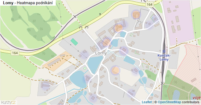 Lomy - mapa podnikání