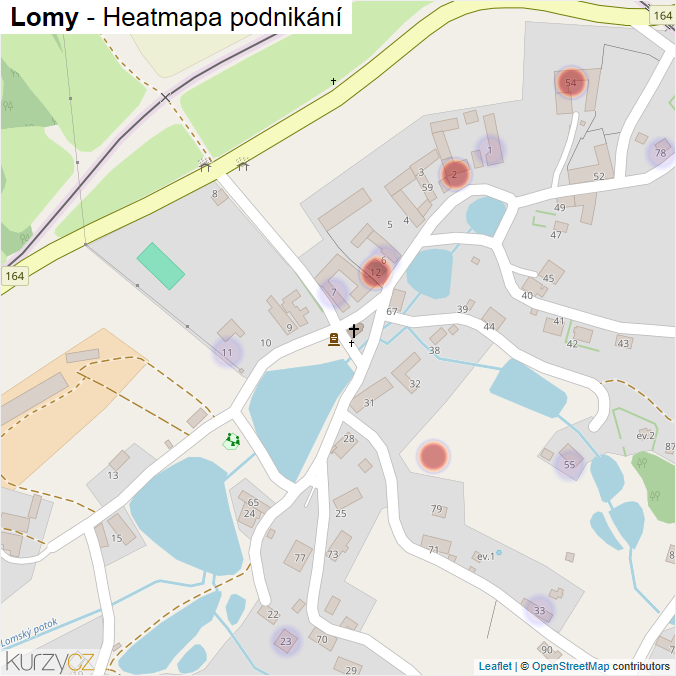 Mapa Lomy - Firmy v části obce.