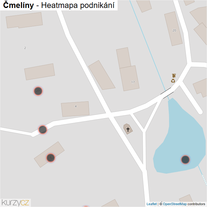 Mapa Čmelíny - Firmy v obci.