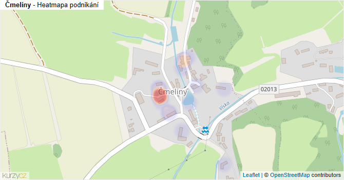 Čmelíny - mapa podnikání