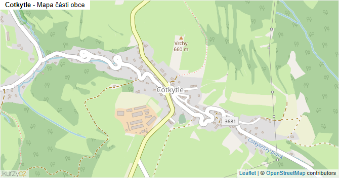 Cotkytle - mapa části obce