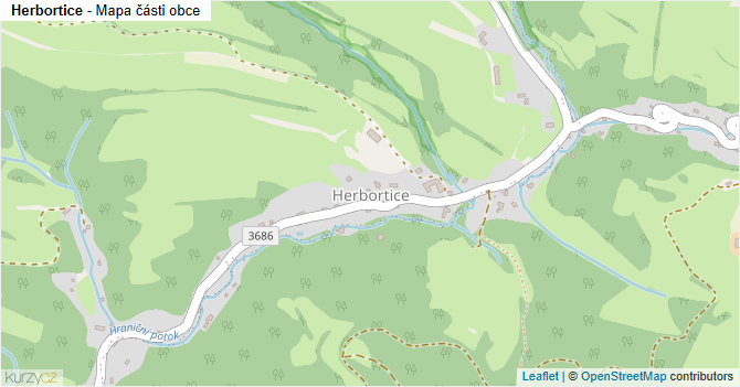 Herbortice - mapa části obce