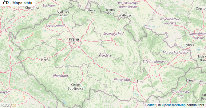 ČR - mapa státu