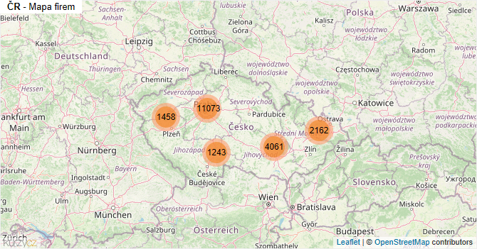 ČR - mapa firem