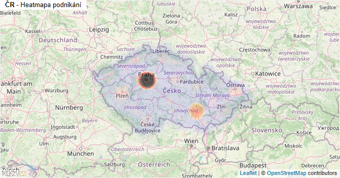 ČR - mapa podnikání