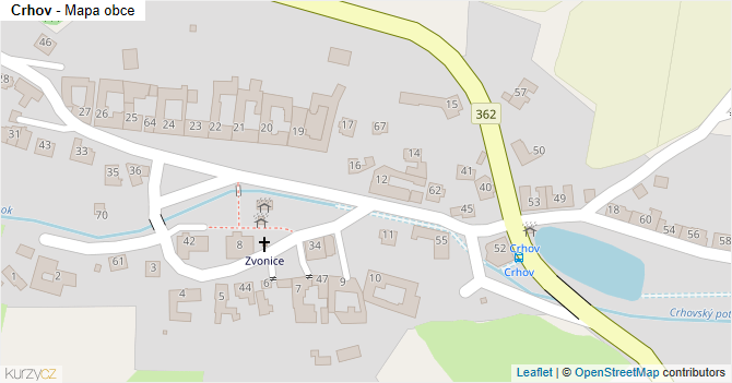 Crhov - mapa obce