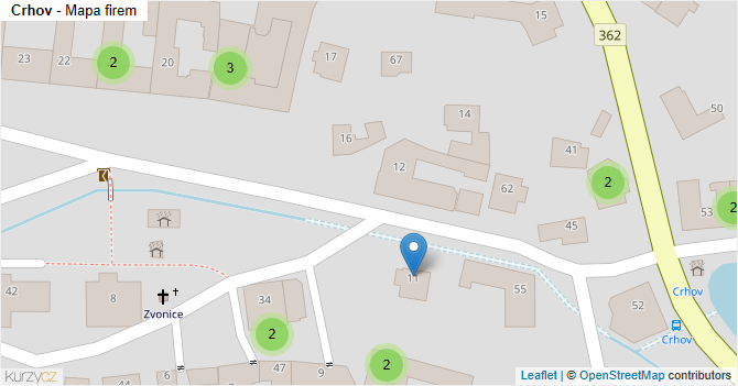 Crhov - mapa firem