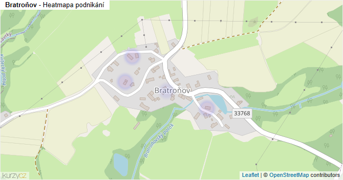 Bratroňov - mapa podnikání