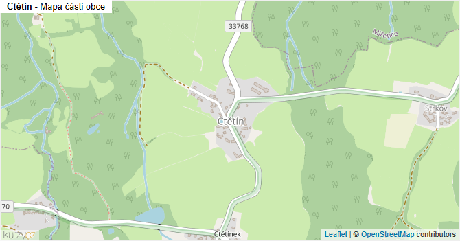 Ctětín - mapa části obce