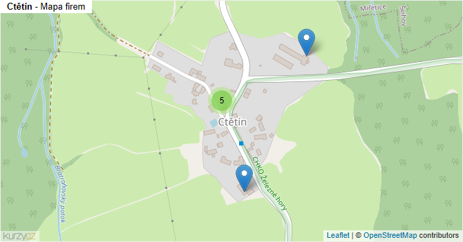 Ctětín - mapa firem