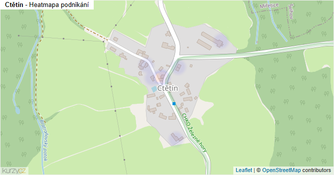 Ctětín - mapa podnikání