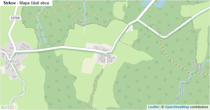 Strkov - mapa části obce