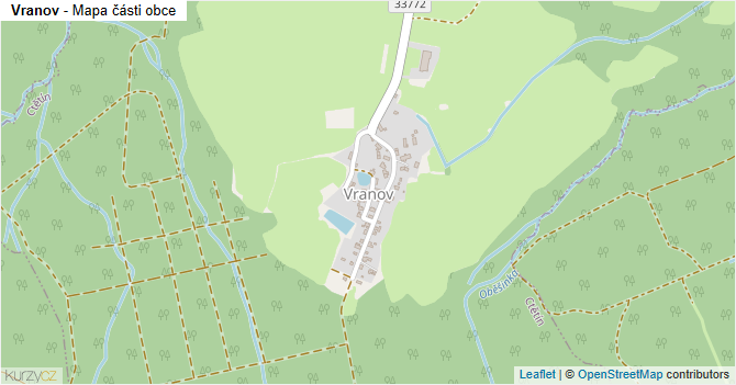 Vranov - mapa části obce