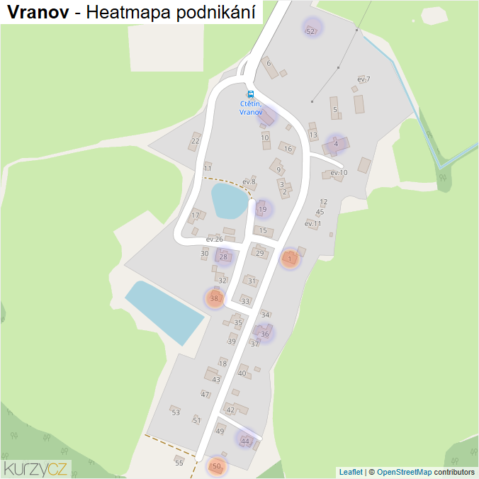 Mapa Vranov - Firmy v části obce.