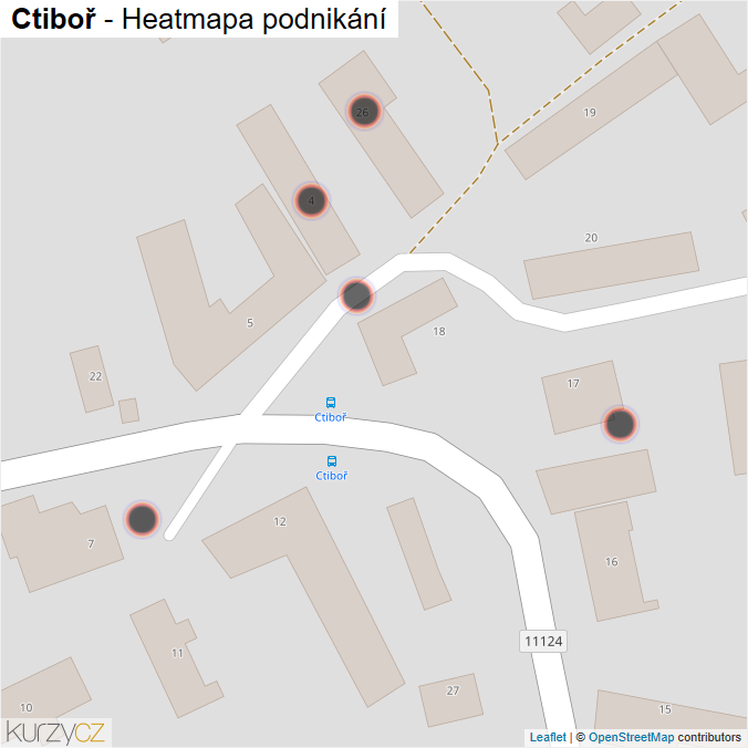 Mapa Ctiboř - Firmy v obci.