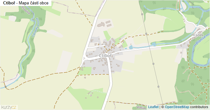 Ctiboř - mapa části obce