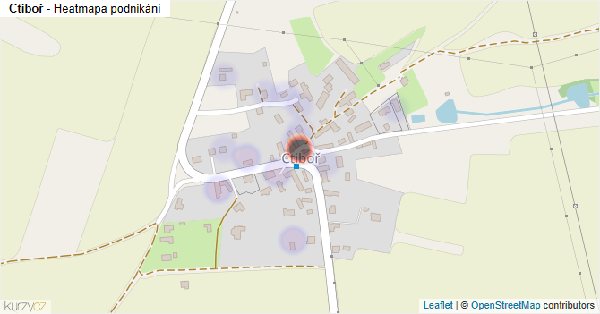 Ctiboř - mapa podnikání