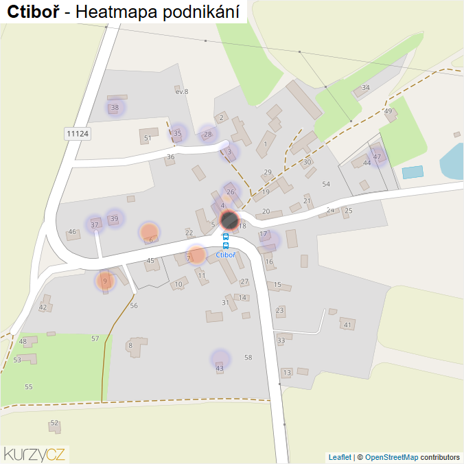 Mapa Ctiboř - Firmy v části obce.