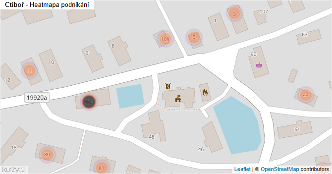 Ctiboř - mapa podnikání