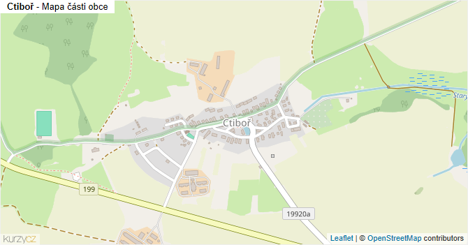 Ctiboř - mapa části obce
