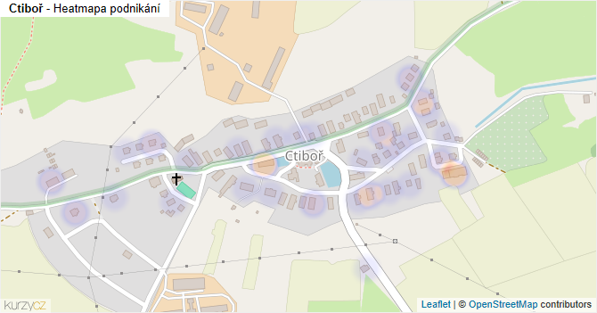Ctiboř - mapa podnikání