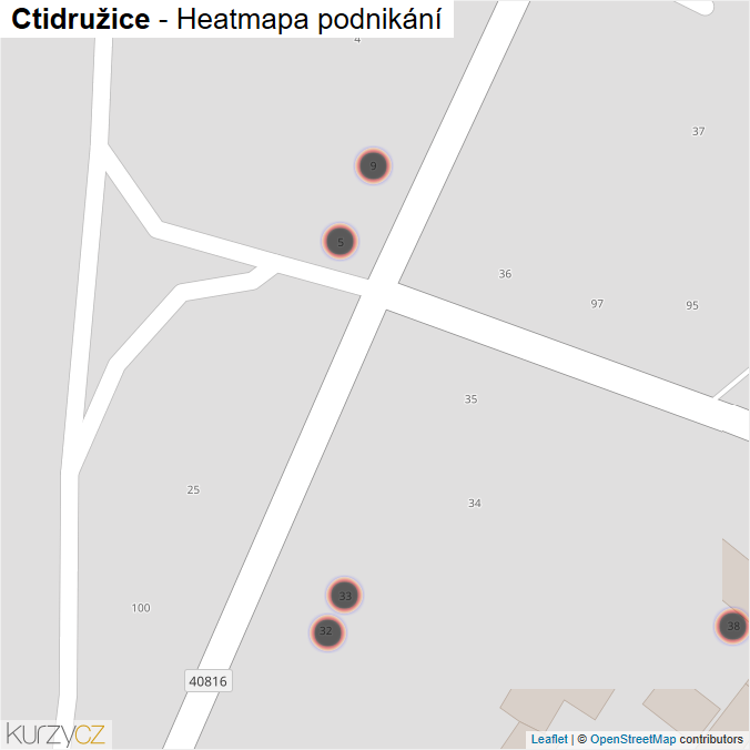 Mapa Ctidružice - Firmy v obci.