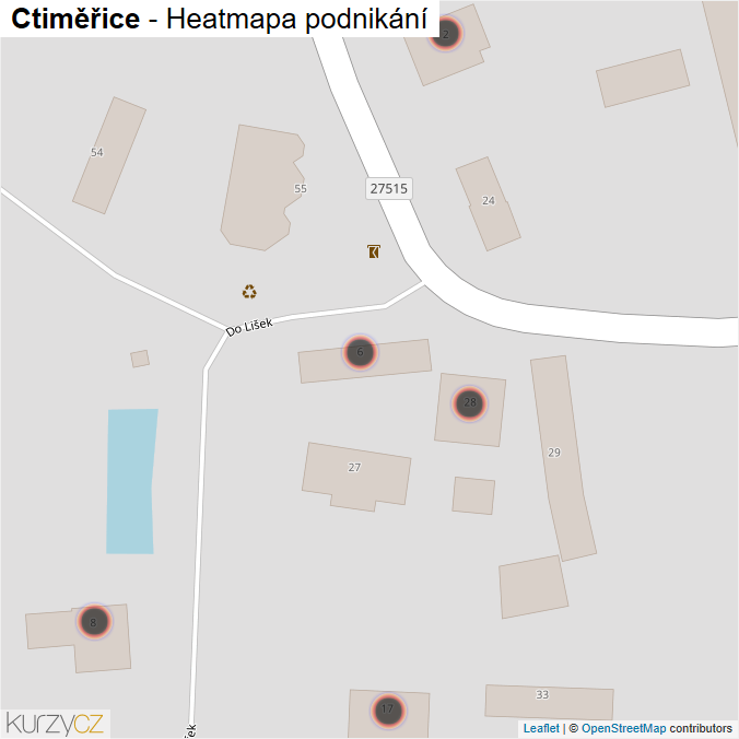 Mapa Ctiměřice - Firmy v obci.