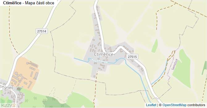 Ctiměřice - mapa části obce