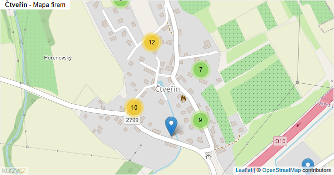 Čtveřín - mapa firem