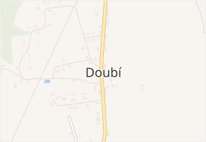Doubí v obci Čtveřín - mapa části obce