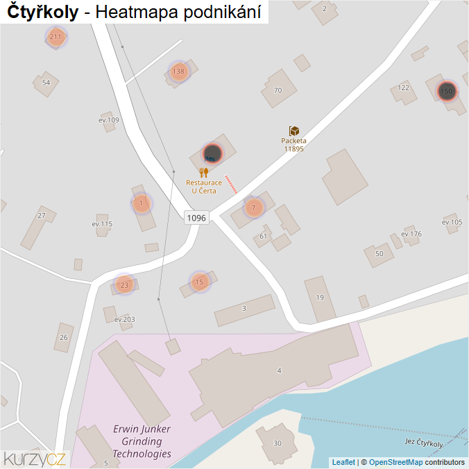 Mapa Čtyřkoly - Firmy v obci.