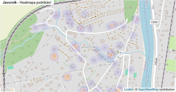Javorník - mapa podnikání