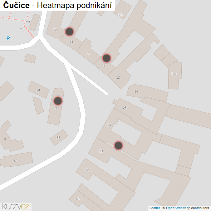 Mapa Čučice - Firmy v obci.