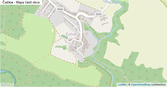 Čučice - mapa části obce