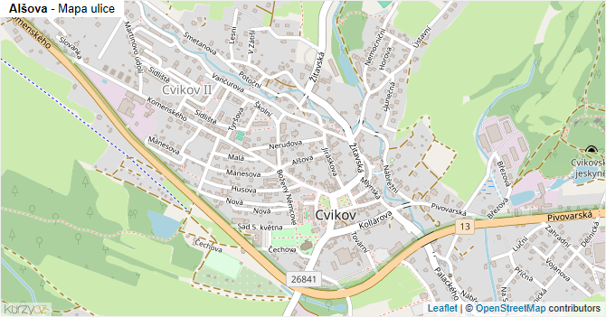 Alšova - mapa ulice