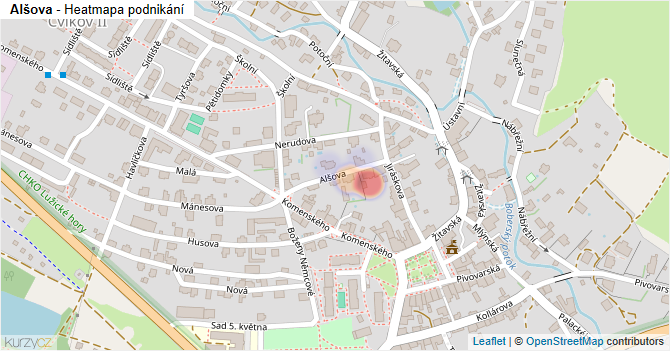 Alšova - mapa podnikání