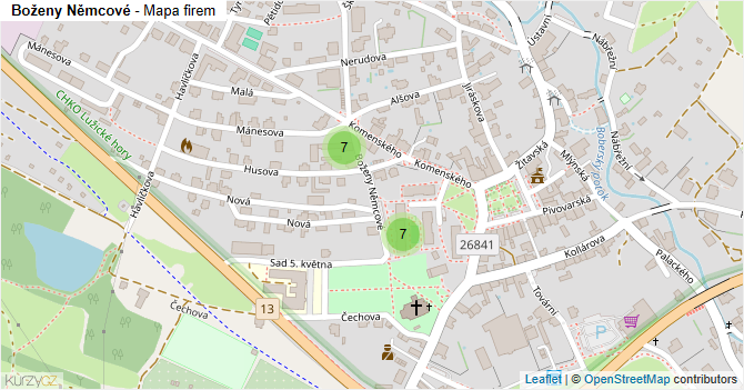 Boženy Němcové - mapa firem