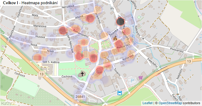 Cvikov I - mapa podnikání