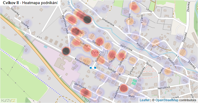 Cvikov II - mapa podnikání