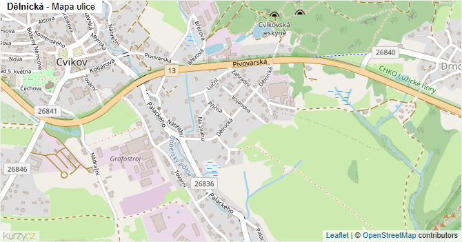 Dělnická - mapa ulice