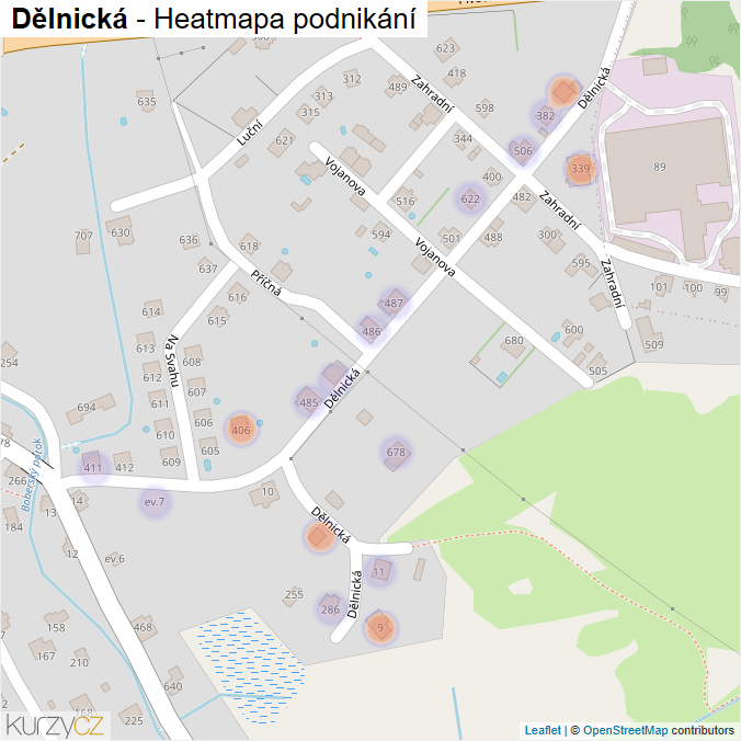 Mapa Dělnická - Firmy v ulici.