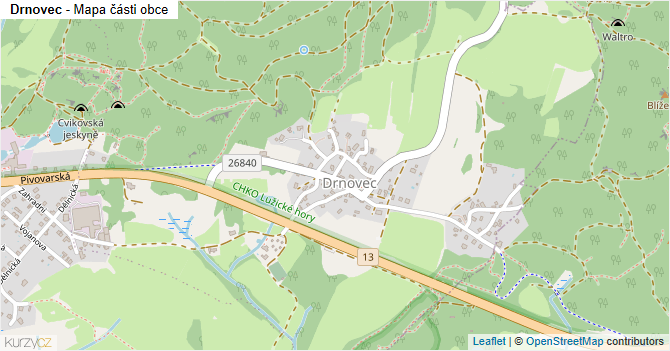 Drnovec - mapa části obce