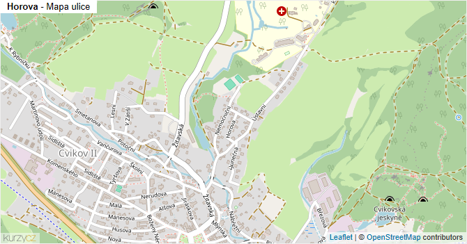 Horova - mapa ulice