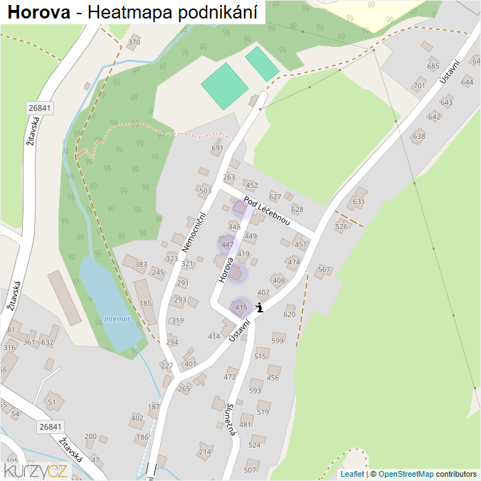 Mapa Horova - Firmy v ulici.