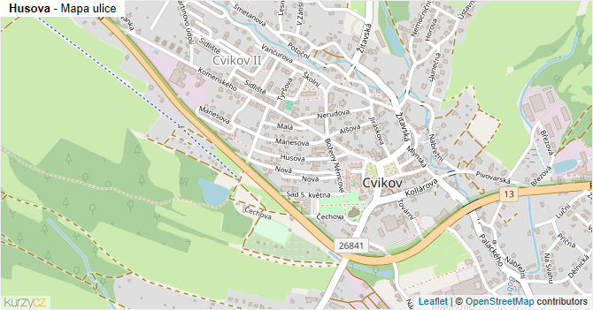 Husova - mapa ulice
